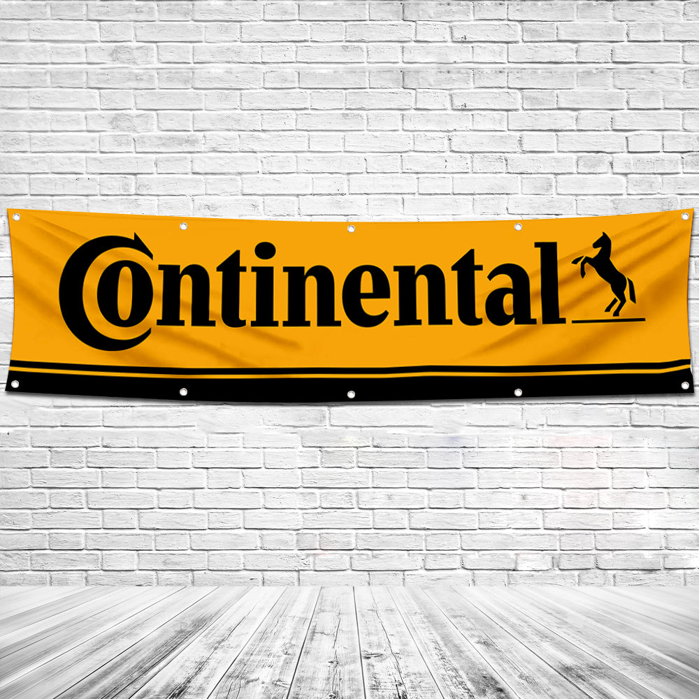 Fyon Car Motor Tires Garage Shop Decor Banner Works for Continental Flag 2x8 Feet