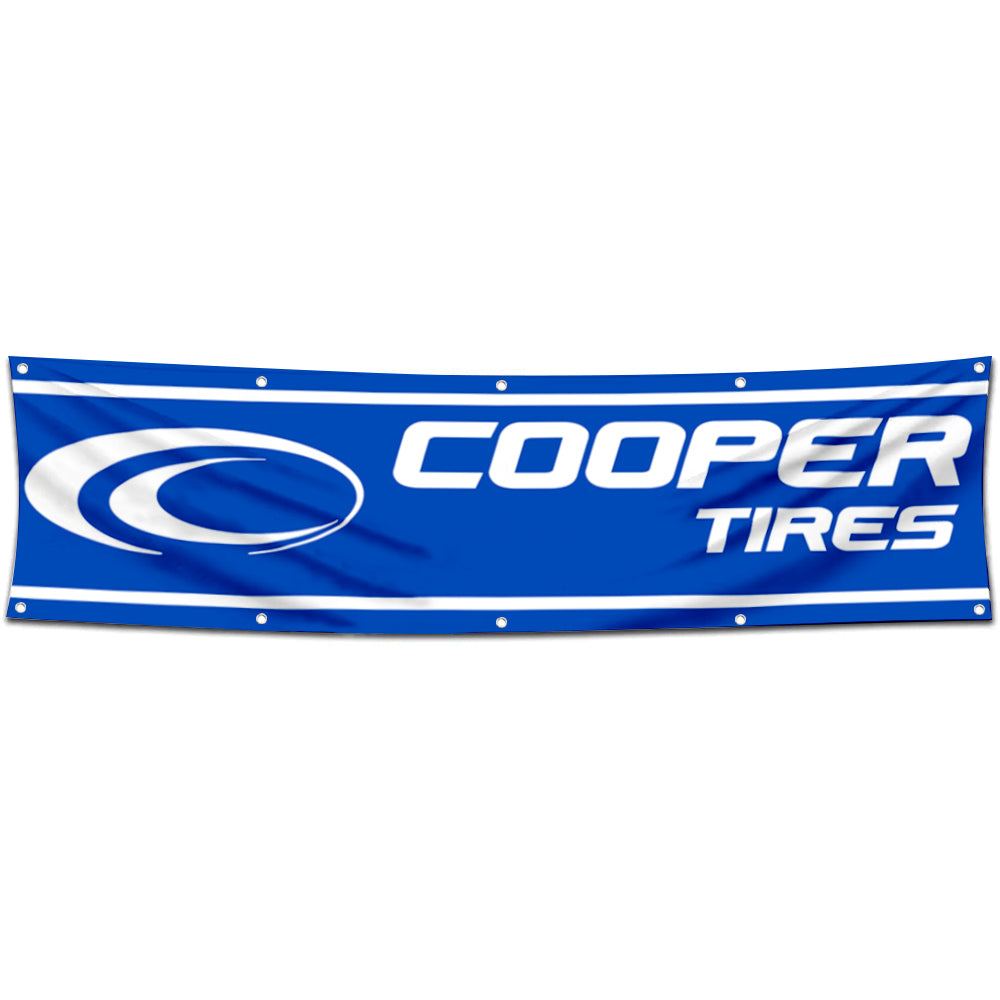Fyon Car Motor Tires Garage Shop Decor Banner Works for Cooper Flag 2x8 Feet
