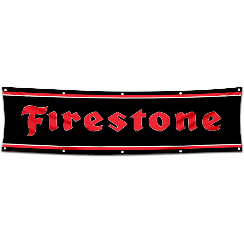 Fyon Car Motor Tires Garage Shop Decor Banner Works for Firestone Flag 2x8 Feet