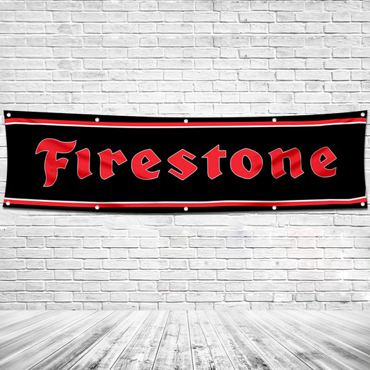 Fyon Car Motor Tires Garage Shop Decor Banner Works for Firestone Flag 2x8 Feet