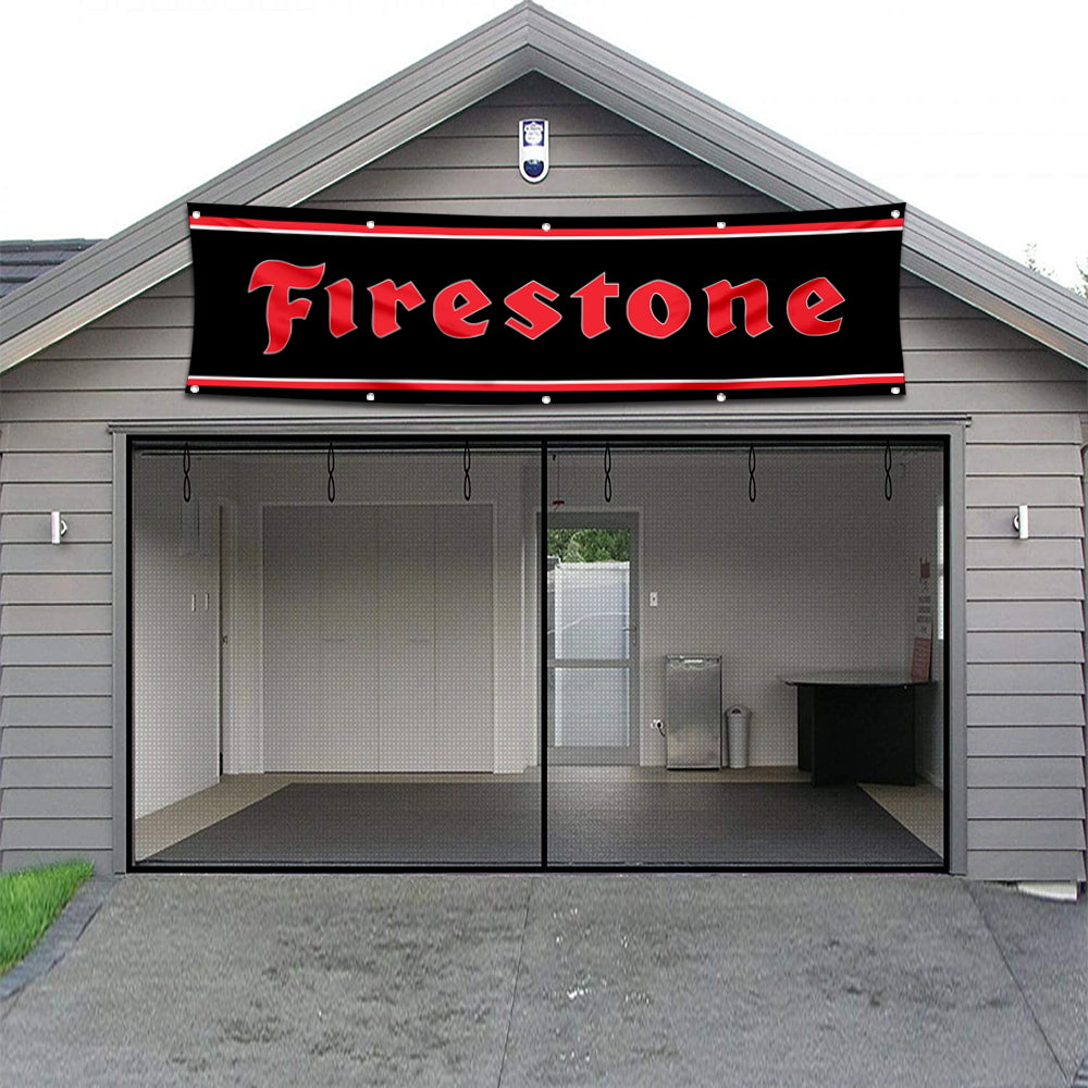 Fyon Car Motor Tires Garage Shop Decor Banner Works for Firestone Flag 2x8 Feet