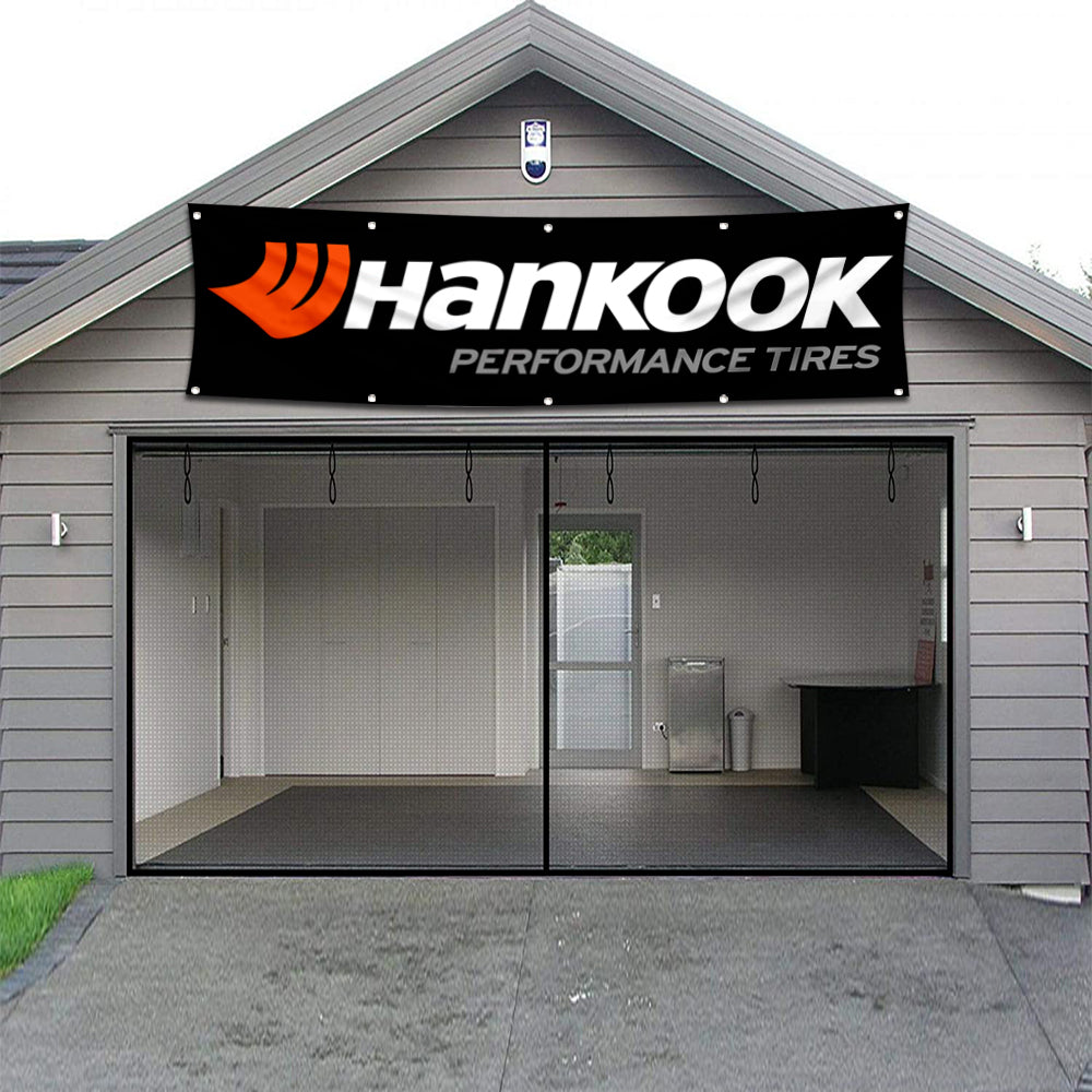 Fyon Car Motor Tires Garage Shop Decor Banner Works for Hankook Flag 2x8 Feet