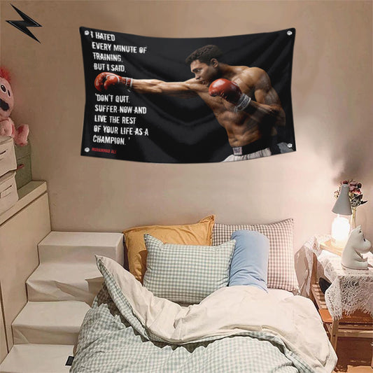 Fyon Champion Muhammad Ali Training Don't Quit Gym Boxing Flag Indoor and Outdoor Banner