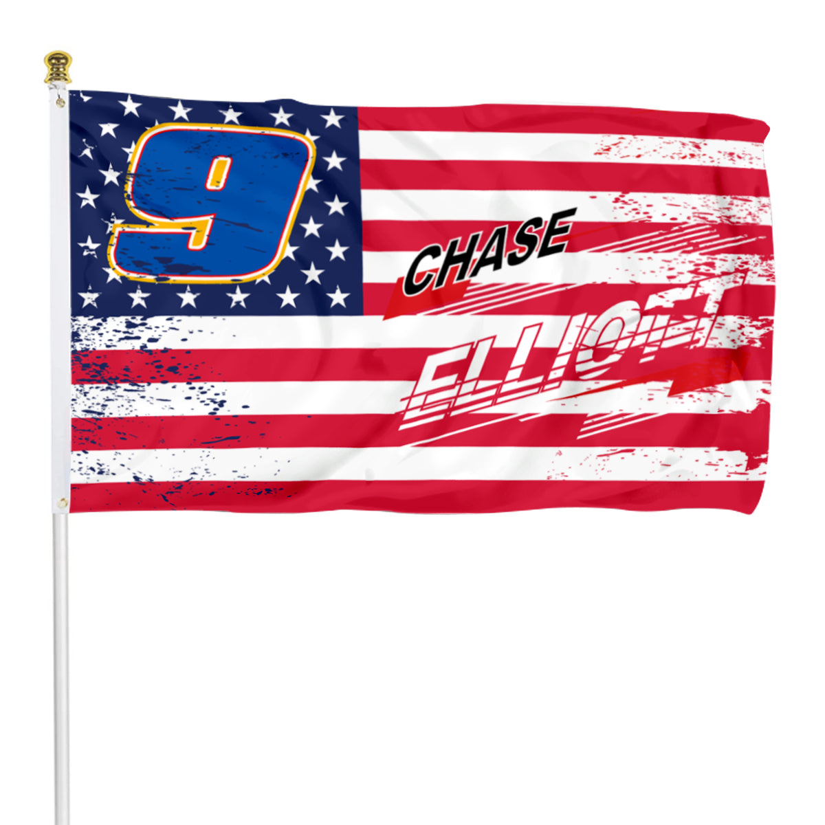 Fyon Chase Elliott #9 Stars and Stripes Flag Banner