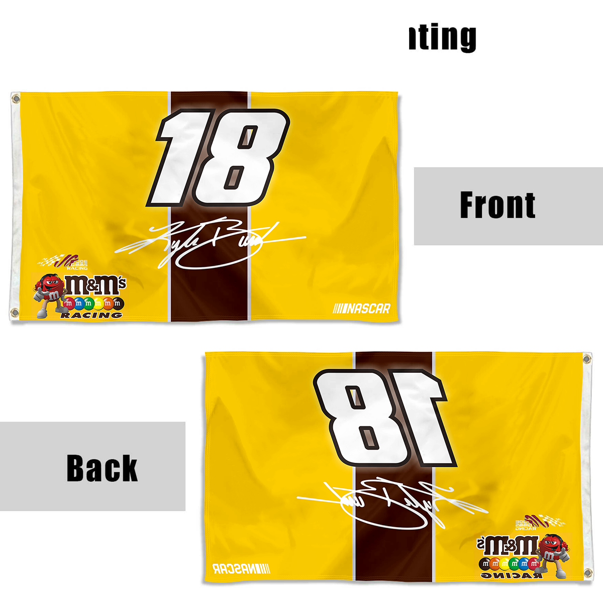 Fyon Checked Kyle Busch #18 Flag Banner