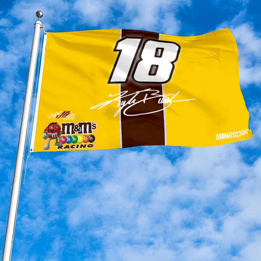Fyon Checked Kyle Busch #18 Flag Banner