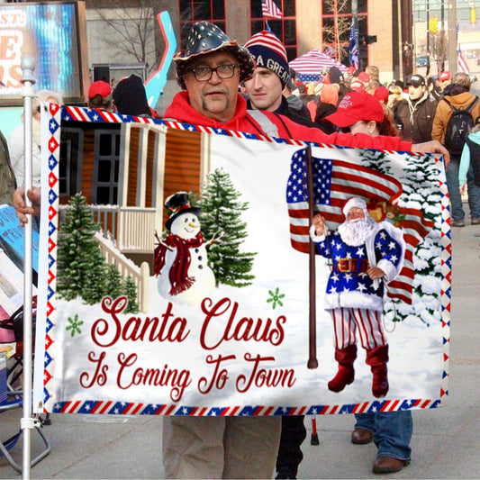 Fyon Christmas Joy Santa Claus Is Coming To Town Flag 41338 Indoor and outdoor banner