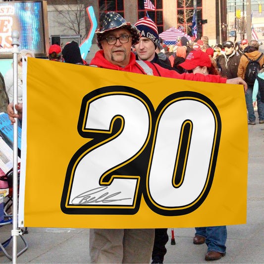 Fyon Christopher Bell #20 Racing Car Flag Indoor and Outdoor Banner