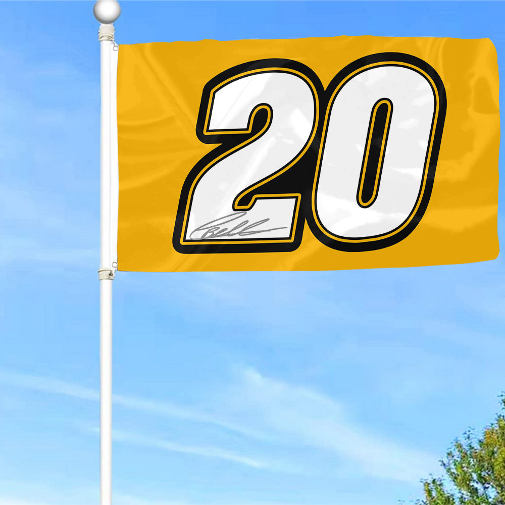 Fyon Christopher Bell #20 Racing Car Flag Indoor and Outdoor Banner