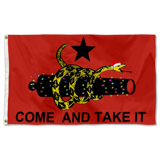 Fyon Come And Take It Proud Texas Christmas Grommet Flag Banner