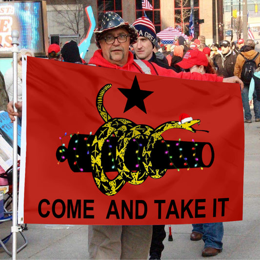 Fyon Come And Take It Proud Texas Christmas Grommet Flag Banner