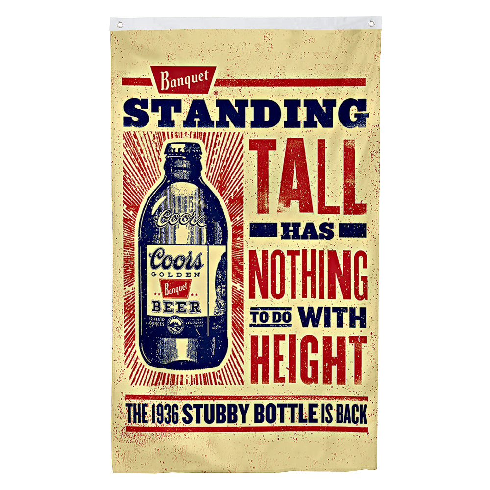 Fyon Coors Banquet Beer Flag Stubby Bottle Ad Flag Banner