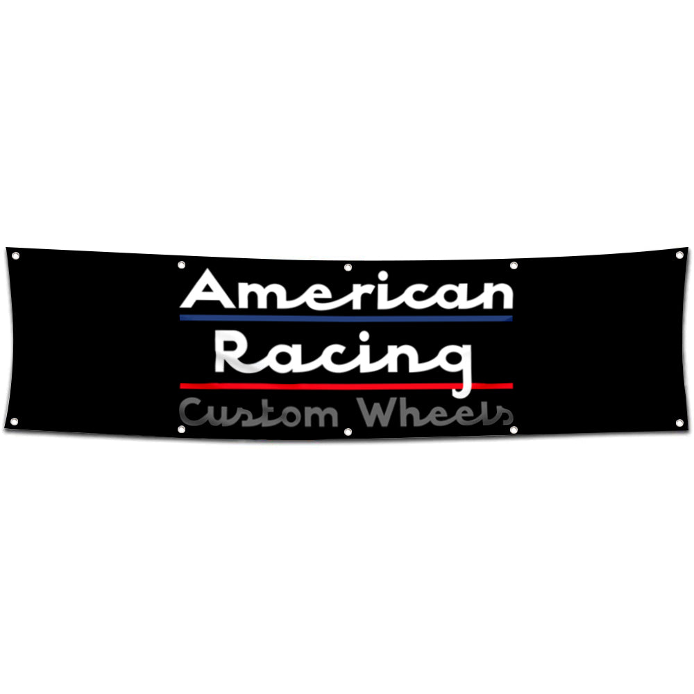 Fyon Custom Wheels Garage shop Decor Banner Works for American Racing Flag