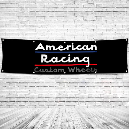Fyon Custom Wheels Garage shop Decor Banner Works for American Racing Flag