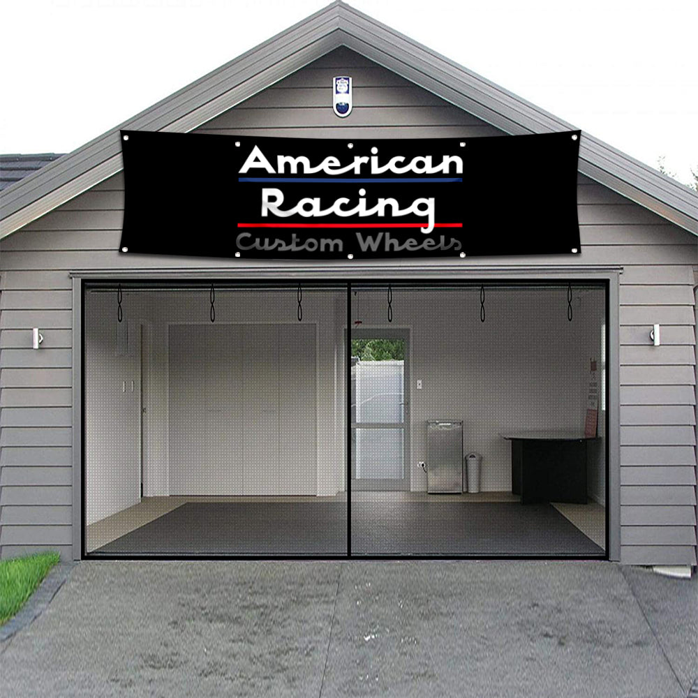 Fyon Custom Wheels Garage shop Decor Banner Works for American Racing Flag