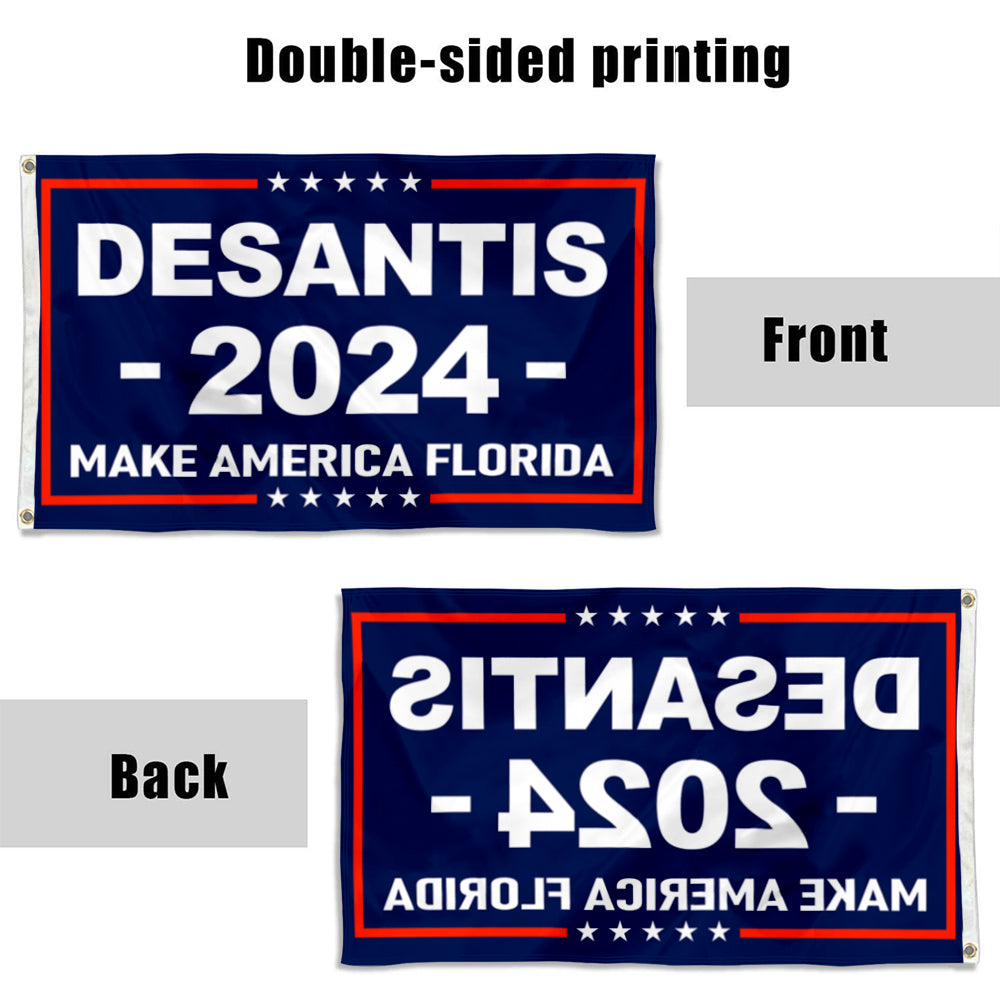 Fyon DESANTIS Make America Flordia 2024 Flag Indoor and Outdoor Banner