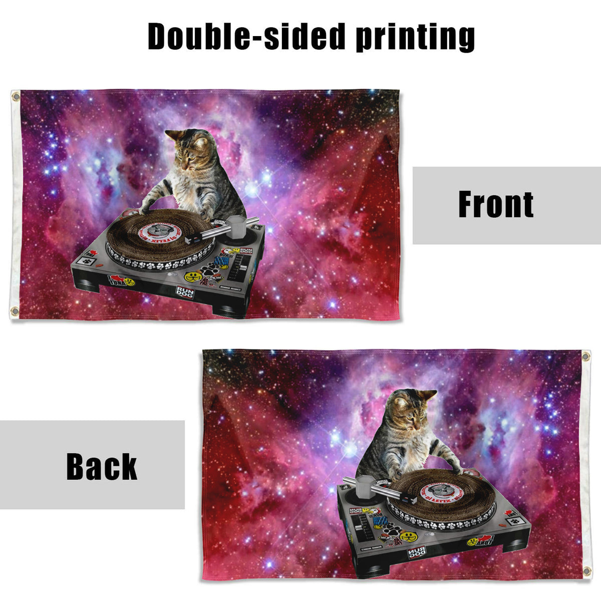 Fyon DJ Cat Dorms Flag Banner