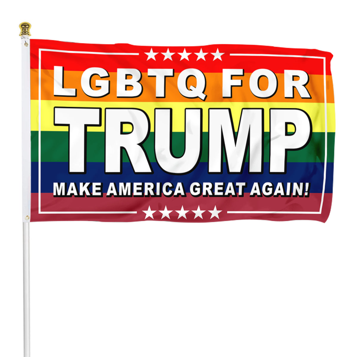 Fyon DONALD TRUMP LGBTQ Rainbow USA Flag Banner