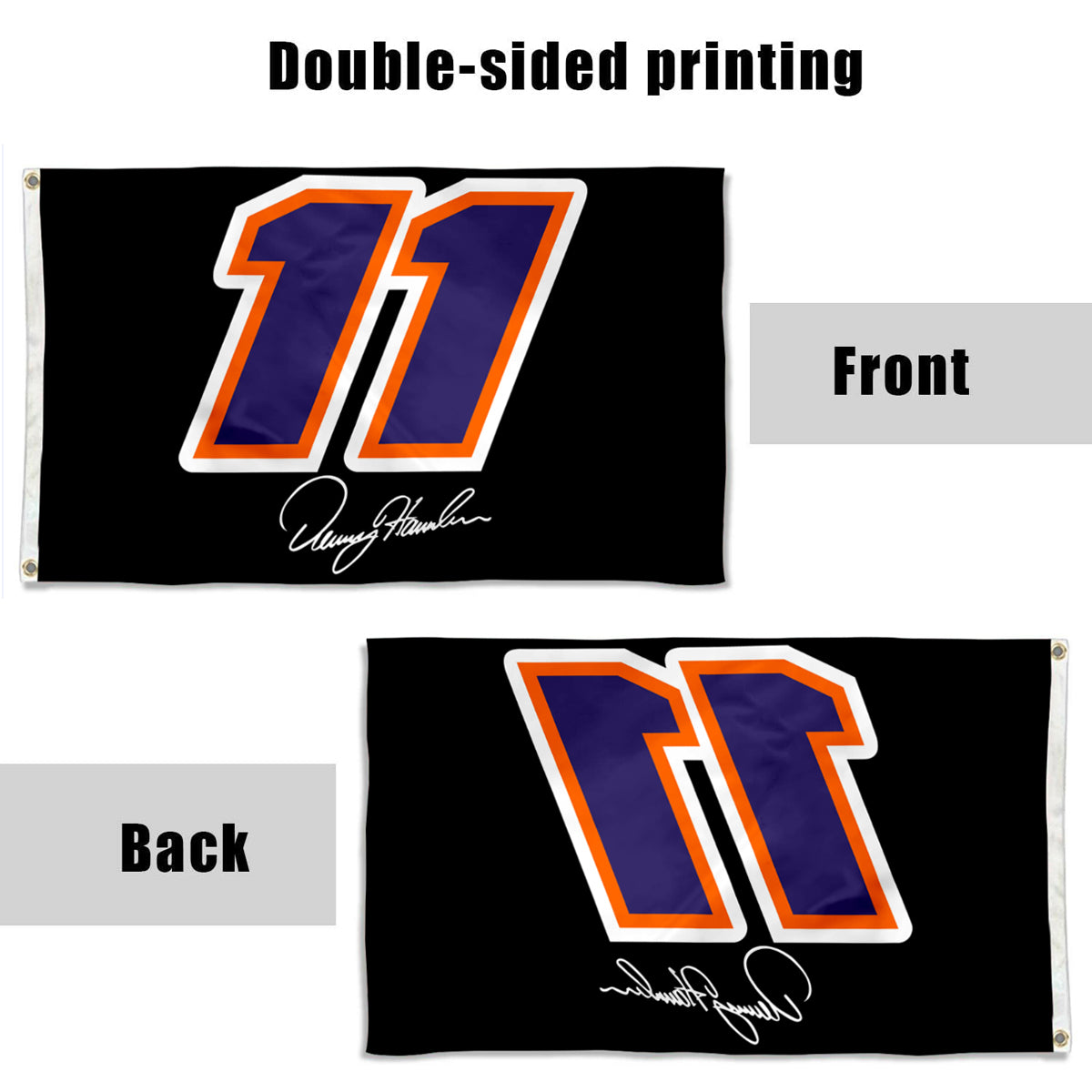 Fyon Denny Hamlin #11 flag Black Flag Banner