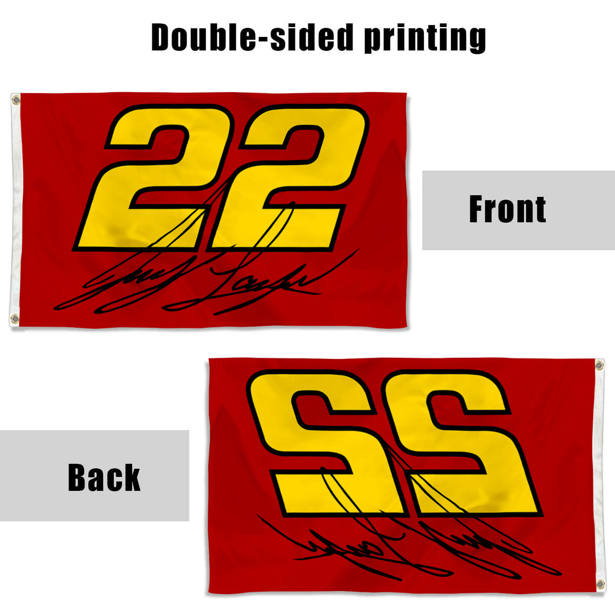 Fyon Denny Hamlin #22 Flag Banner