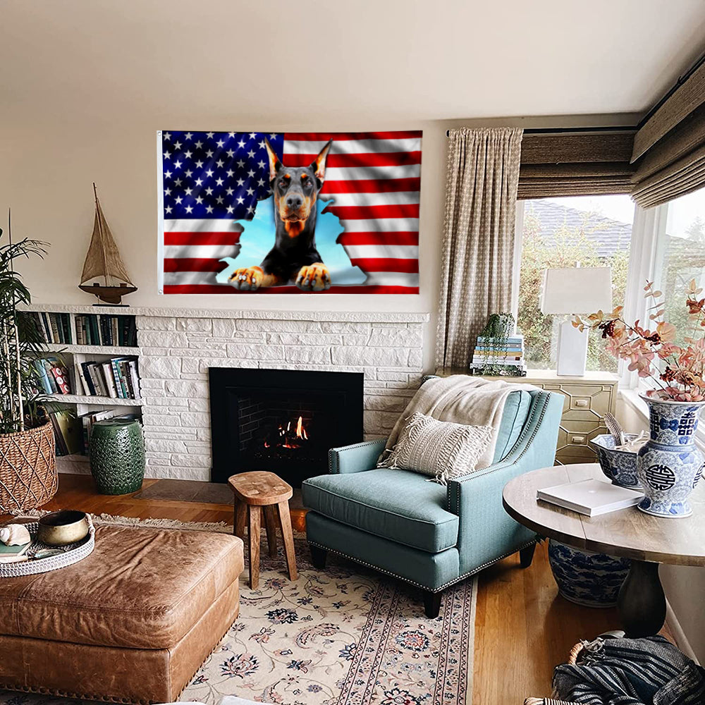 Fyon Dobermann Dog Flag 41412 Indoor and outdoor banner