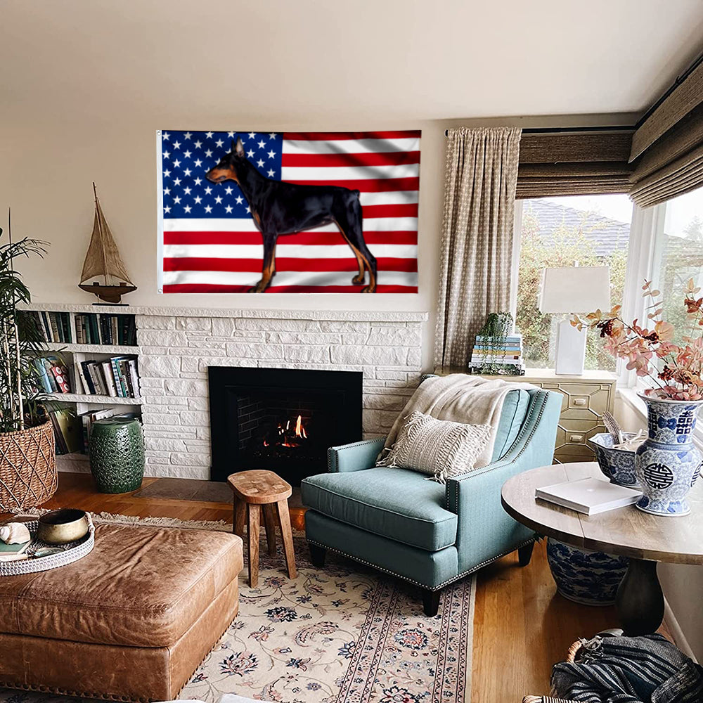 Fyon Dobermann Dog Flag 41413 Indoor and outdoor banner