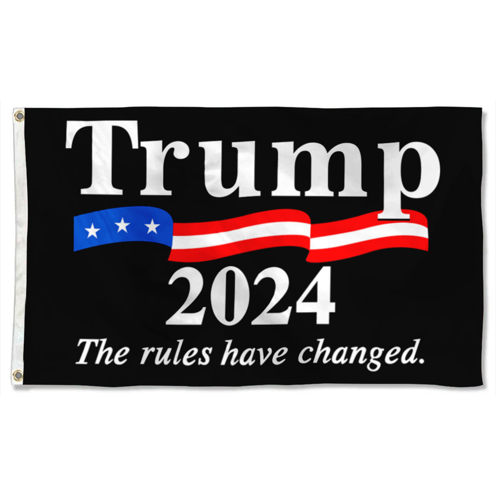 Fyon Donald Trump 2024 Don Jr Black Zag USA Army Flag Banner