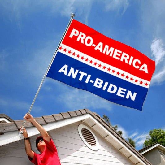 Fyon Donald Trump Biden Flag 2024 Pro-America Anti Flag Indoor and Outdoor Banner