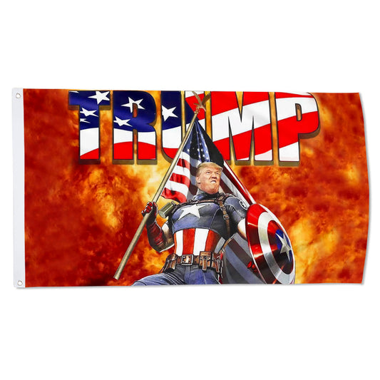 Fyon Donald Trump CAPTAIN AMERICA Flag Banner