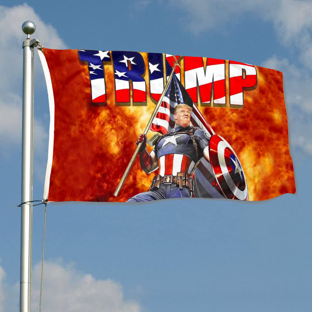 Fyon Donald Trump CAPTAIN AMERICA Flag Banner