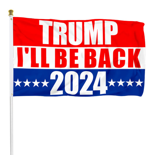 Fyon Donald Trump Flag 2024 I'll Be Back 2024 Flag Banner