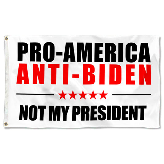 Fyon Donald Trump Flag 2024 Pro-America Anti Biden Not my president Flag Banner