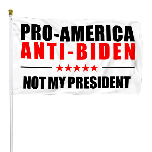 Fyon Donald Trump Flag 2024 Pro-America Anti Biden Not my president Flag Banner