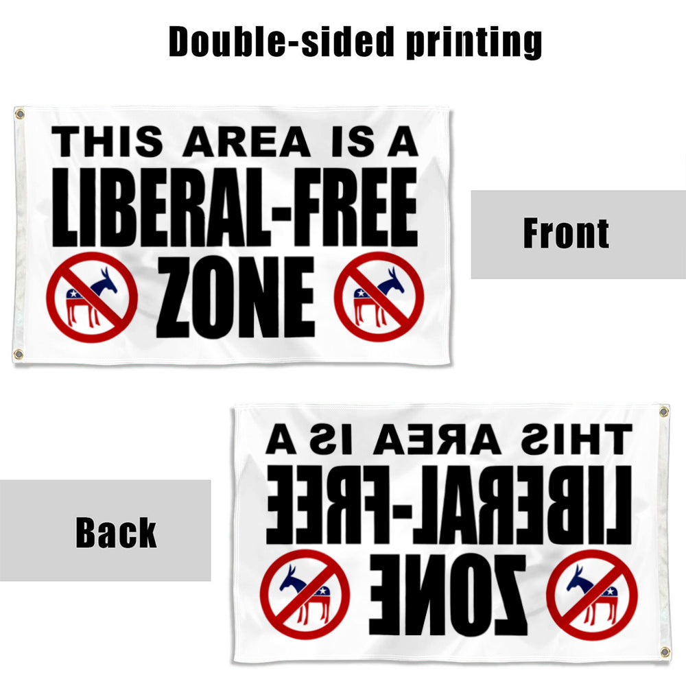 Fyon Donald Trump Flag Liberal Free Zone Navy USA Flag Banner