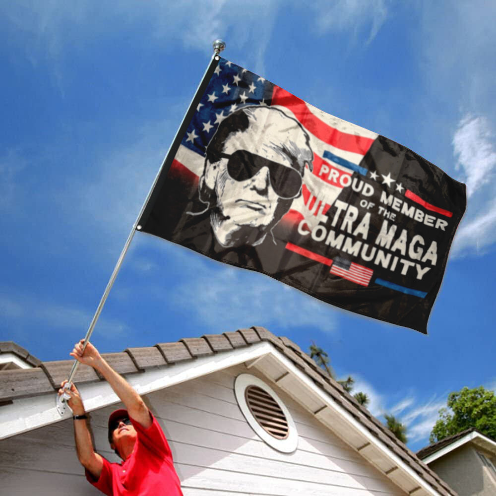 Fyon Donald Trump Flag Proud Ultra Maga Indoor and Outdoor Banner