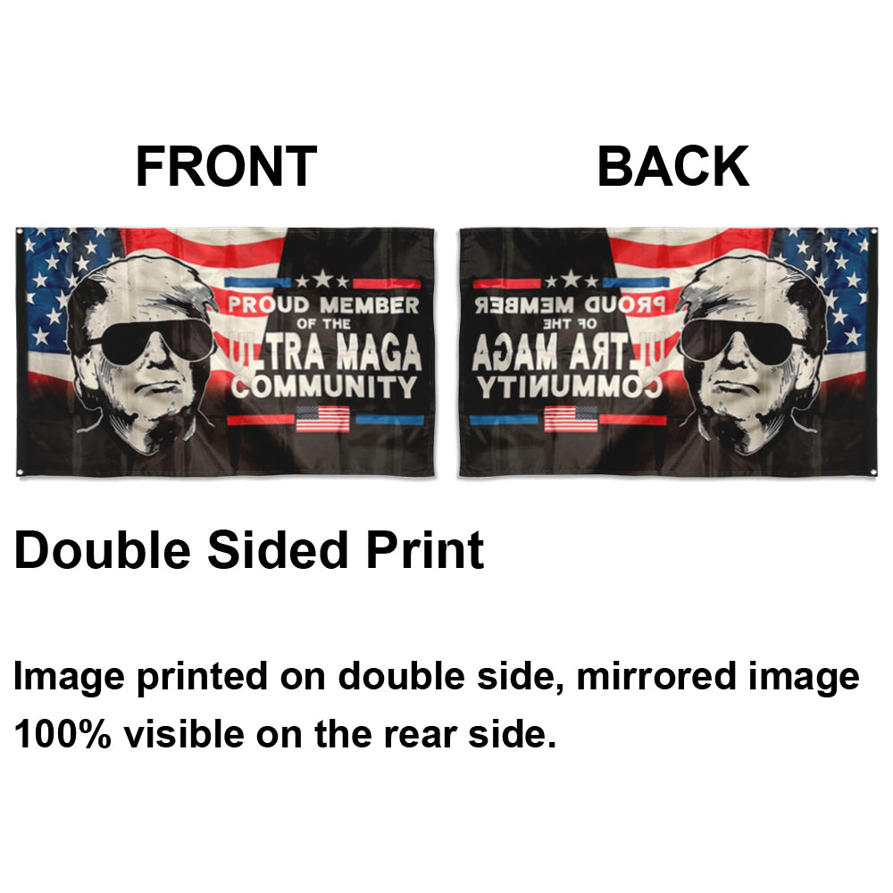 Fyon Donald Trump Flag Proud Ultra Maga Indoor and Outdoor Banner