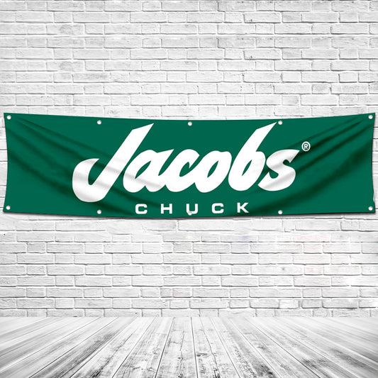 Fyon Drill Chucks Garage shop Decor Banner Works for Jacob chuck Flag 2x8 Feet