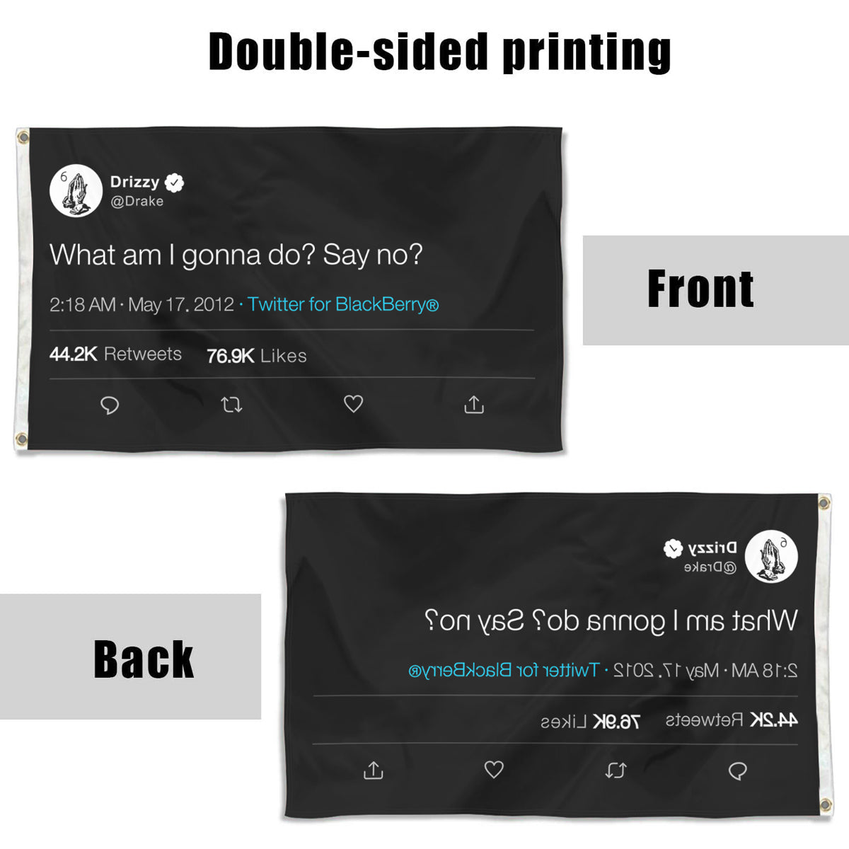 Fyon Drizzy Funny twitter Banner flag What am I gonna do Say No Indoor and outdoor banner