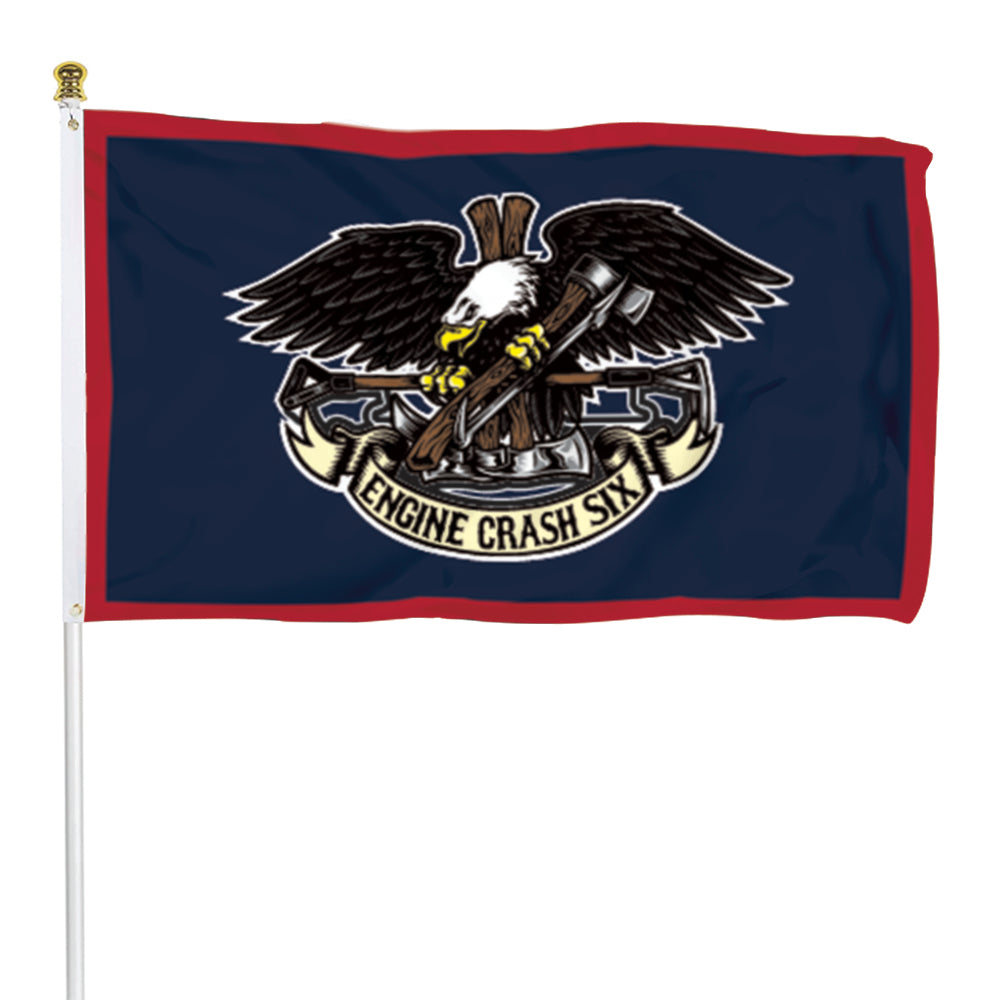 Fyon ENGINE CRASH SIX Flag Banner