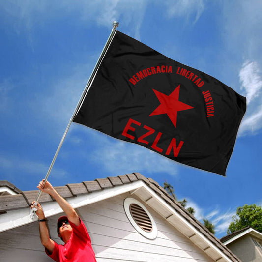 Fyon EZLN Democracia Libertad Justicia Flag Indoor and Outdoor Banner
