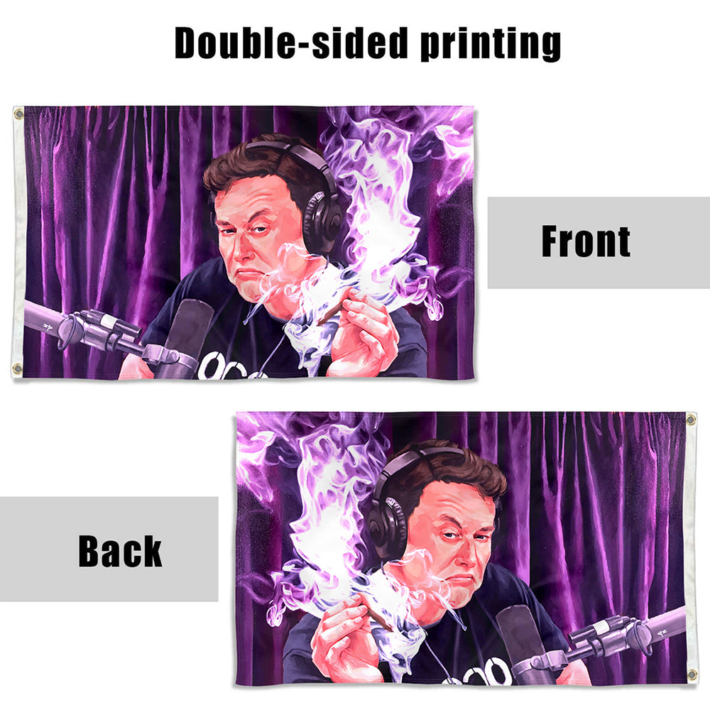 Fyon Elon Musk Smoking Flag Indoor and Outdoor Banner
