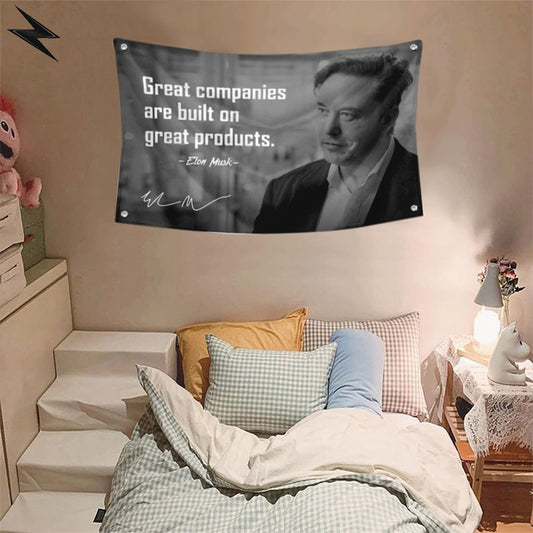 Fyon Elon Musk Success Quote with Signature Flag Indoor and Outdoor Banner