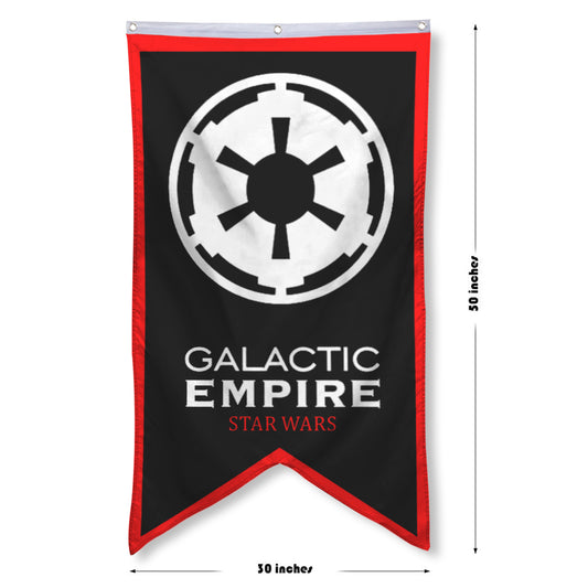 Fyon Star Wars Empire First Order Logo Galactic Republic flag banner 30 x 50 inches Black