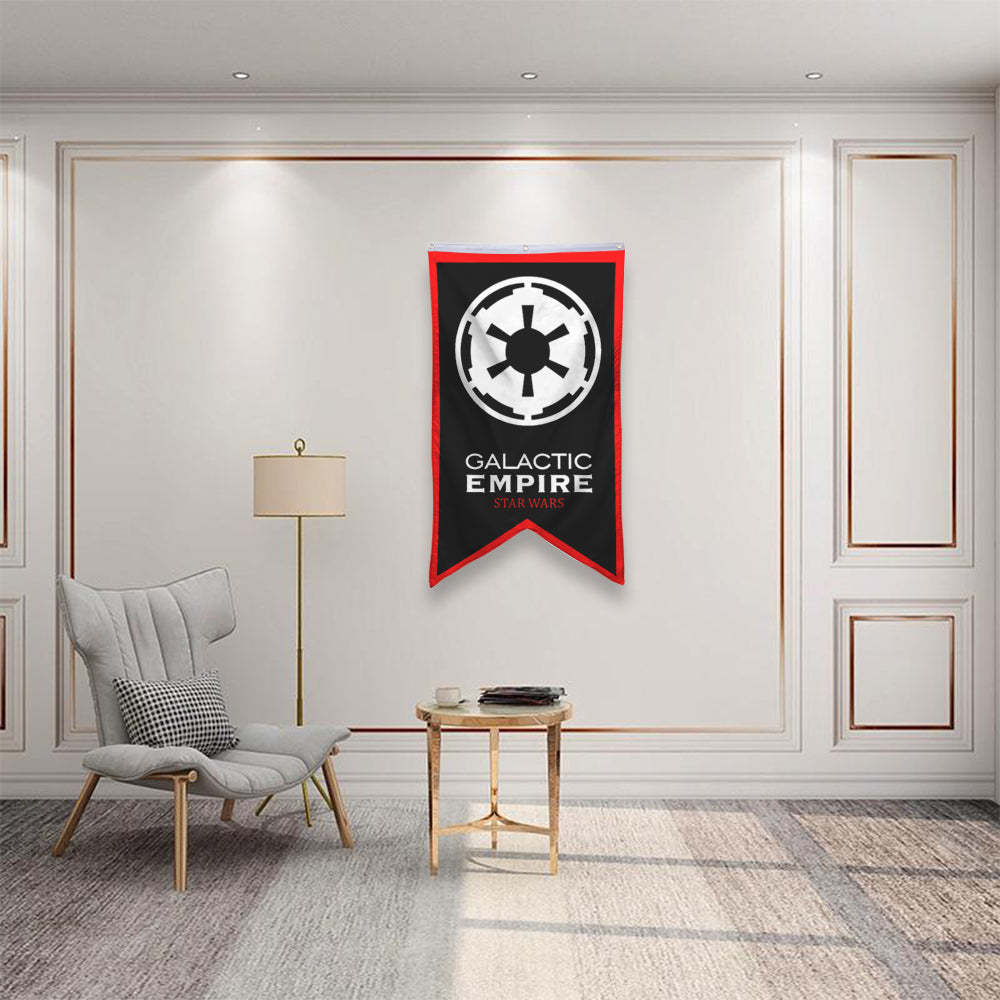 Fyon Star Wars Empire First Order Logo Galactic Republic flag banner 30 x 50 inches Black