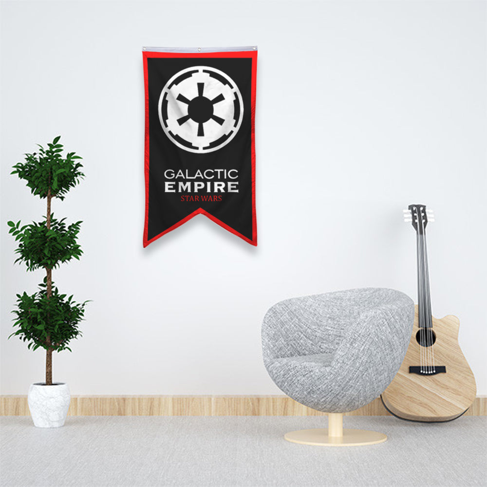 Fyon Star Wars Empire First Order Logo Galactic Republic flag banner 30 x 50 inches Black