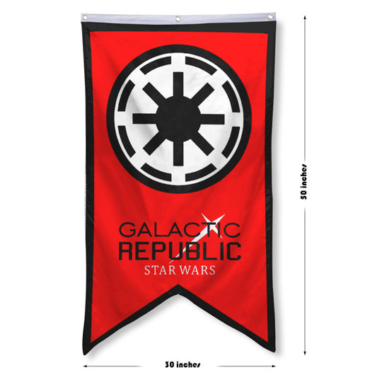 Fyon Star Wars Empire First Order Logo Galactic Republic flag banner 30 x 50 inches Red