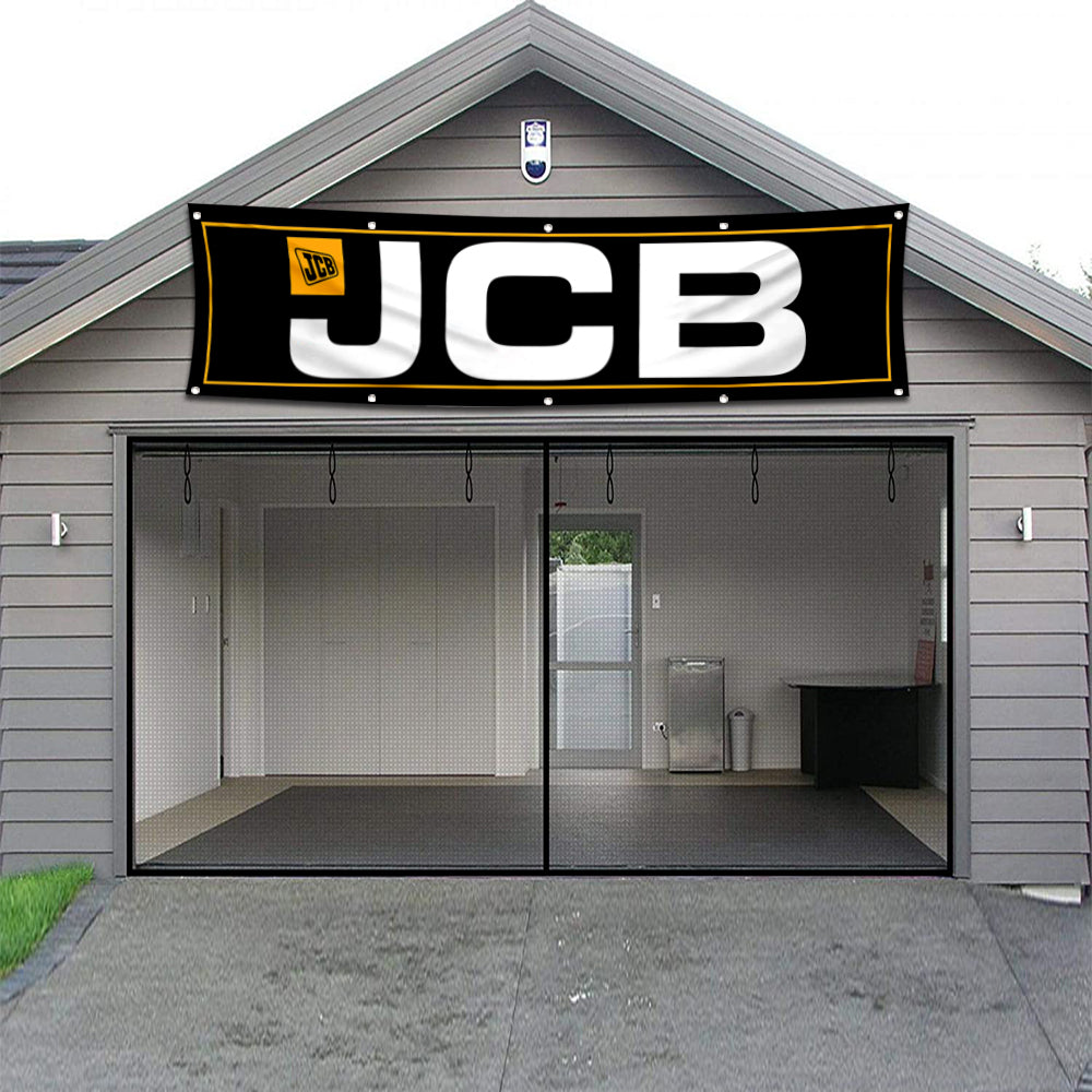 Fyon Excavator Garage shop Decor Banner Works for JCB Flag 2x8 Feet