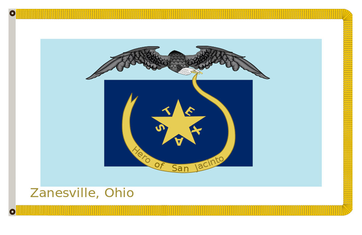 Revolutionary flag Captain George H. Burroughs and company from Ohio came to Texas under this banner