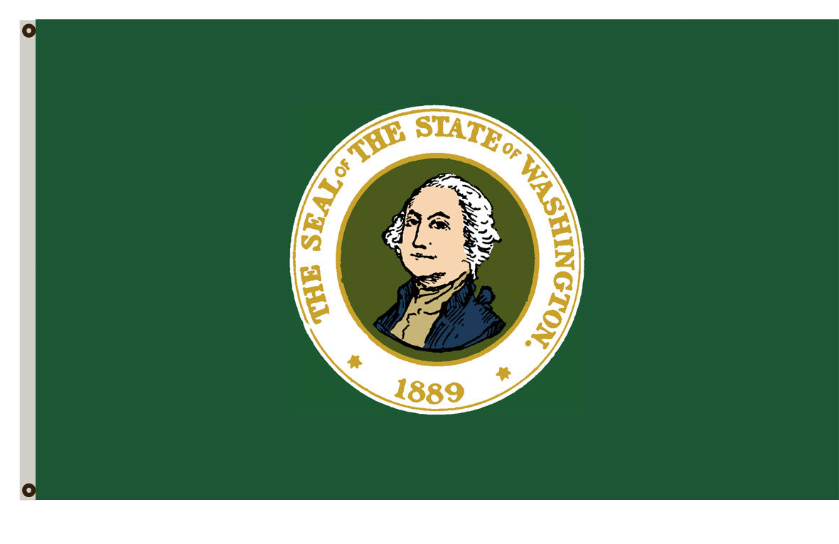 Flag of the State of Washington as adopted in 1923, before it was revised to include the new seal of 1967 and standardized banner