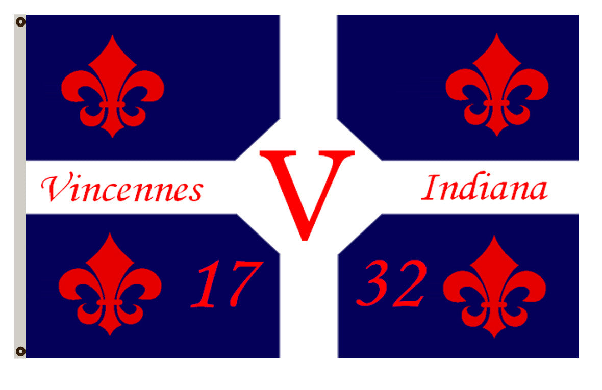 Fyon Indiana banner City of Vincennes Flag